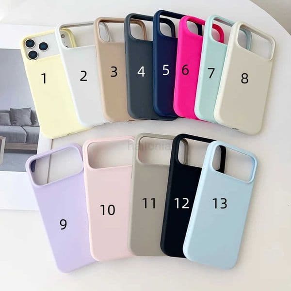 Suitable for iPhone 17 16 15 14 13 12 Pro Max candy colored liquid silicone phone case anti drop and dustproof and durable H260330