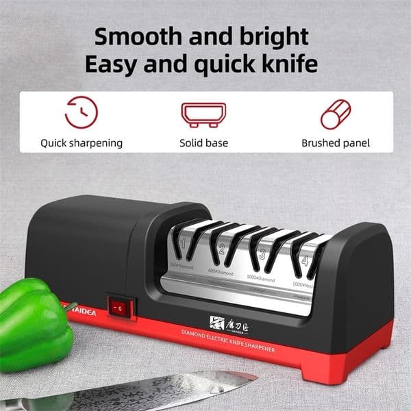 TG2102 4 Stage Electric Knife Sharpener 20-Degree Grinding Edge Knife Sharpener for Kitchen Knives with Sharpening and Polishing 260312ww