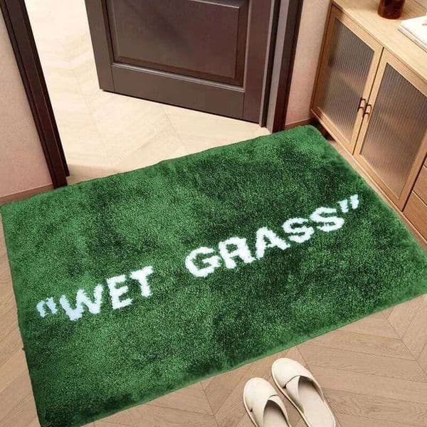 VIKAMA Fluffy Grass Rug, Trendy Green Tufted Carpet, 50x80cm Plush Non-Slip Mat For Lounge & Bedside, Natural Style Floor Decor 26H0330