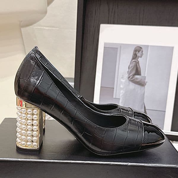 2026SS Sexy Womens High Heels Fashion Designer Women Mary Jane Shoes Y2K Genuine Leather Lady Thick Heel Sandals Brown Embossed Leather Metal Decorative Outsole
