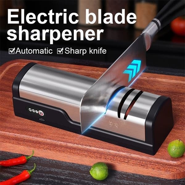 Electric Knife Sharpener Quick Sharpening Tool Rechargeable Non Slip Pad Portable Kitchen Blade Sharpener 260312ww
