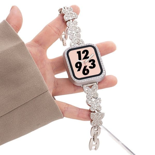 Strap Watch Women's Style Strap Suitable For Apple Watch S11 Strap Metal Butterfly With Diamonds