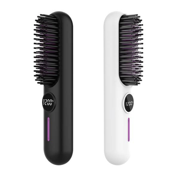 7 Temperature Settings Electric Hot Comb Multifunction Straight Dual-Function Cordless Rechargeable Hair Straightener Comb Negative Anti-Scalding Styling Tool