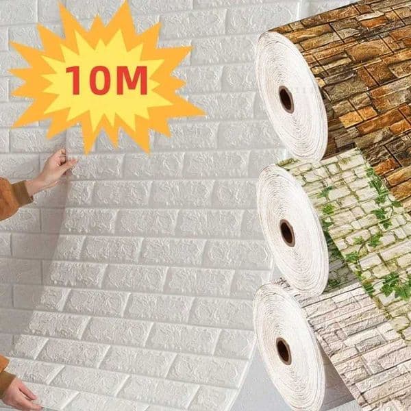 70cmx1/5/10m 3D Wallpaper Decoration Self-adhesive Antique Foam Brick Wallpaper Living Room Bedroom Waterproof 3d Wall Sticker X260328