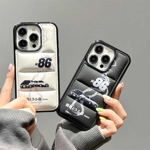 Anime Initial D AE86 Car Phone Case For 15 14 13 12 11 16 17 Pro Max Plus mini Plus Air Cartoon Down Jackets Cover L260523
