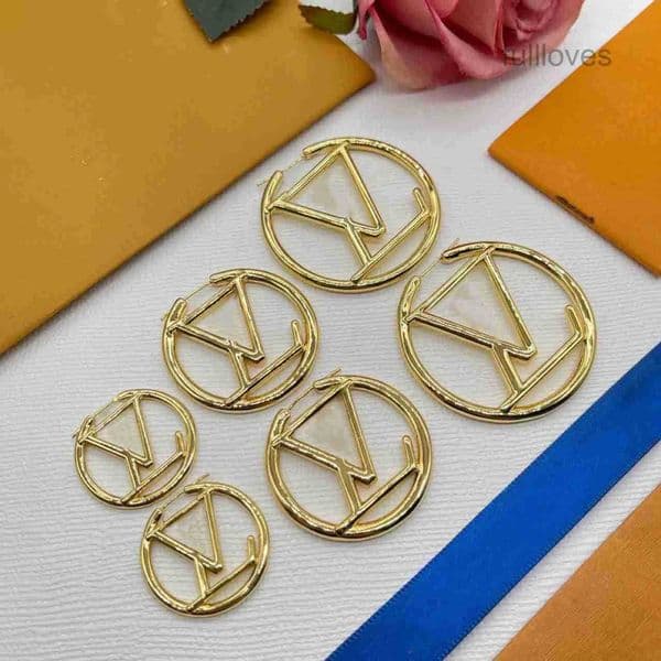 Gold Earrings Designer Earrings For Women 18K Gold Plated Brand Letters Hoop Jewelry For Party Weddings Jewelry Gift With Box
