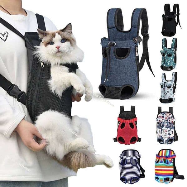 Portable Breathable Cat Pet Tote Bag Backpack Carrying Pets On Both Shoulders Outdoor Travel Set For Cats And Dog Bamubi