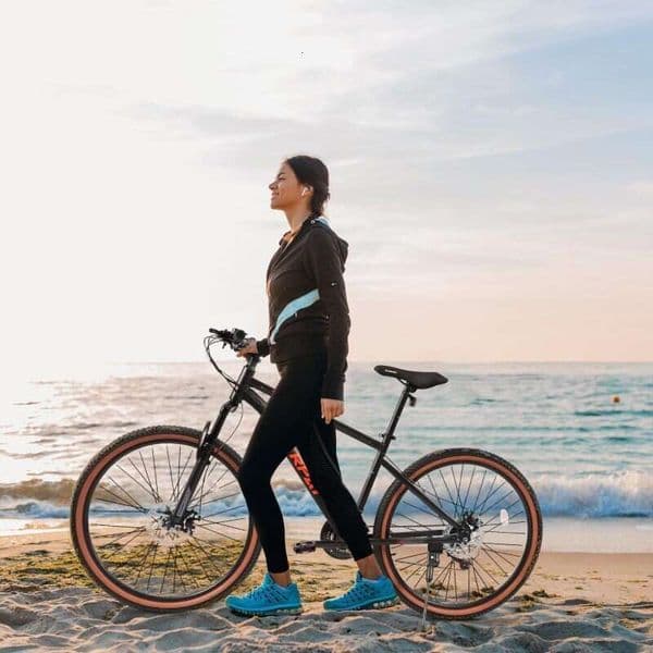 A24301 24 Inch Mountain Bike Teenagers, High Carbon Steel Frame, Disc Brakes, Durable Design, Brown Edge Tires, Ideal For School Commuting