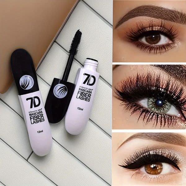 123PCS 7D Fiber Mascara Set Waterproof Durable Curling Sweatproof Antismudge Slimming Base for all skin types 260316
