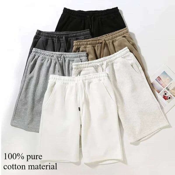 Men's fashionable pure cotton unisex capri pants comfortable versatile loose breathable suitable for sports outdoor fitness S260328