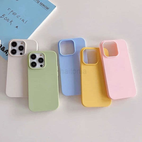 Luxury Matte Candy Color Silicone Soft Case For iPhone 16 15 14 13 12 11 Pro Max Plus Mini Ultra Thin Back Cover Colorful Shell H260330