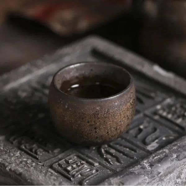 Japanese Ceramic Tea Cup - Vintage Rustic Stoare Handmade Single Cup Zen Home Tea Ceremony Use Unique 260324