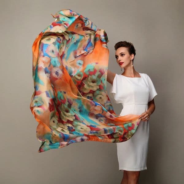 Winter Fashion Womens Scarf Mulberry Silk Scarves Shawl Female Long Silk Scarf Blue and Coffee 180110cm 260325