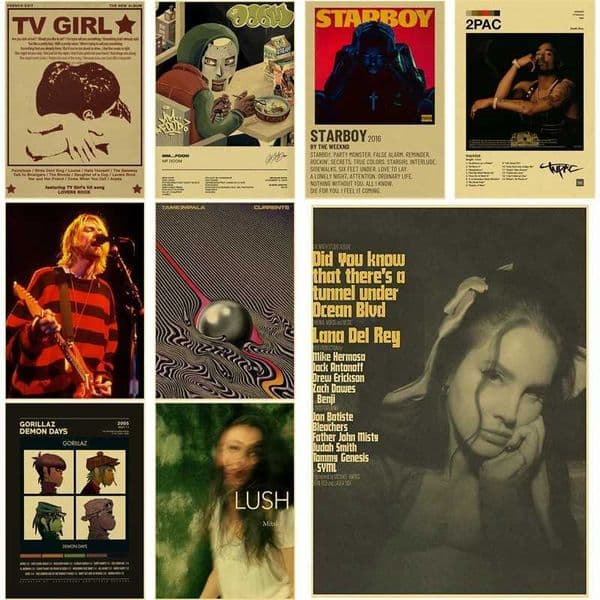 Mitski/Lizzy Grant/TV Girl/Tame Impala Poster Music Album Aesthetics Art Prints Painting Retro Home Decoration Room Wall Decor X260328
