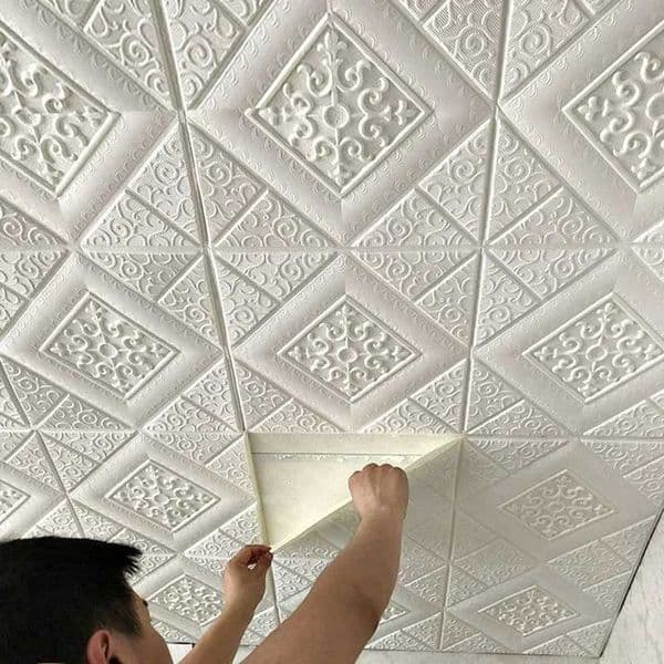 5-20Pcs 3535cm Ceiling Wallpaper 3D Brick Waterproof Wall Stickers Foam Wall Paper Self-Adhesive Home Decor X260328