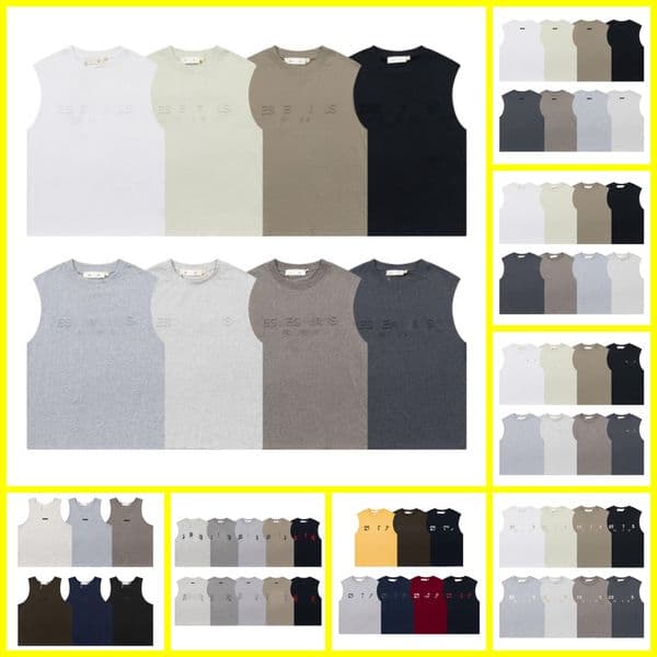designer shirt t shirt men shirts Luxurious men's high-quality letter-logo t-shirt Solid-color printed high street hip-hop t-shirt Pure cotton sleeveless T-shirt S-XL
