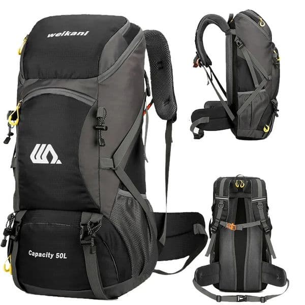 50L Travel Backpack Camping Men Large Hiking Bag Tourist Rucksack Waterproof Outdoor Sports Climbing Mountaineering Luggage 260327 Z260508