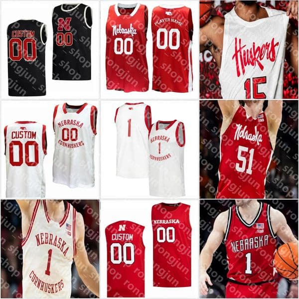 Men's Nebraska Cornhuskers College Basketball Jerseys 10 Jamarques Lawrence 9 Berke Buyuktuncel 51 Rienk Mast 21 Pryce Sandfort 1 Sam Hoiberg 5 Braden Frager Printed