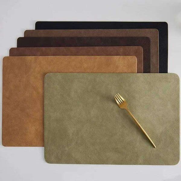 Nordic High-end Double-layer Circular Leather M at PVC Waterproof Bowl Pad Western Cushio European Dining Table Mat Nordi 26Y0330
