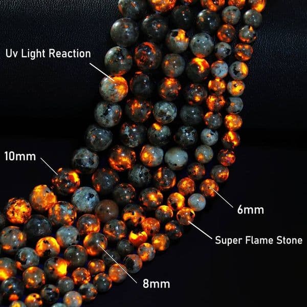Natural Round Flame Stone Yooperlite Fire Sodalite Loose Spacer Beads for Jewelry Making DIY Bracelets Necklace 15''