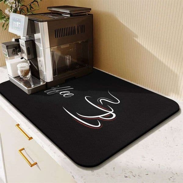 Cup Drying Cartoon Black Non-slip Absorbent Diatoms Tableware Kitchen Counter Coffee Bar Drain Mat 26Y0330