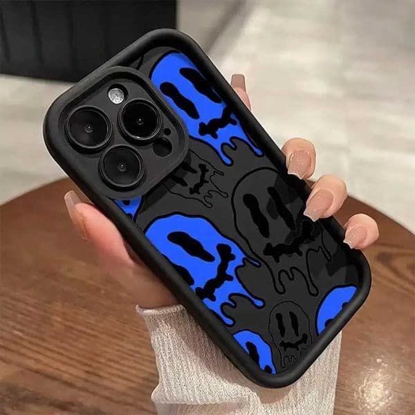 Soft Case For 17promax/17air 15 14 13 12 11 Pro Max In Blue And White With Black Case L260523