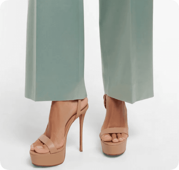 Women High Heels Patent Leather Sandal Platform Shoes Queen Alta Sandals Ankle Strap Black Nude Brand Pumps Wedding Dress Lady's Pump