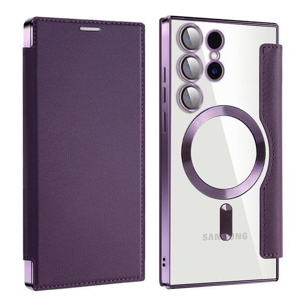 Shockproof Magnetic MagSafe Leather Case Flip Cover For Samsung Galaxy S26 S25 S24 Plus S23 S22 Ultra A56 A55 A36 A35 A26 A16 A15 A06 A05S Protective Cover