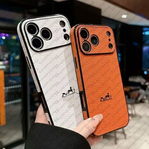 Designer iPhone Phone Case 17 16 15 14 13 Pro Max Hi Quality Embossed Leather carriage HH orange19 18 17promax 17pro 16promax 15promax 16pro 15pro 14pro 13pro Cover