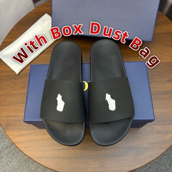 With Box 2026 Designer Fashion Slipper Polos Sliders Slides Sandals Slippers For Men Mule Hot Pool Beach Polo Flip Flops Free Shipping Size 35-46