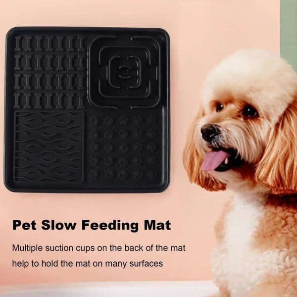Cat Lick Fun Slow Feeder with Suction Cups Non-Slip Dog Enrichment Treat Mat for Dogs Cats Boredom Mental Stimul 26H0330