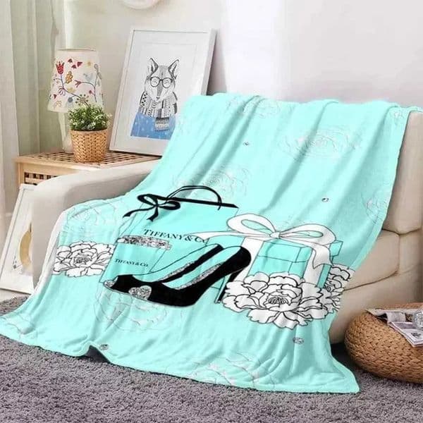Luxury Designer Throw h Luxury Designer Throw Blankets Floral T-Tiffany Aesthetic Art Flannel Portable Home Travel Camping Sofa Picnic Blanket Free