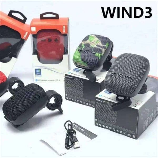 Echo Wind3 Bluetooth Outdoor Waterproof Mini Bass Speaker With Bike Mount Portable Wireless Subwoofer For Cycling