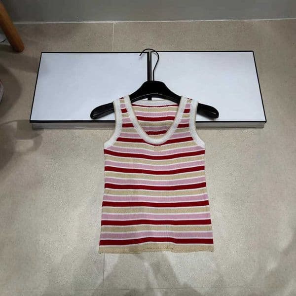 Women's Tanks & Camis designer Spring Summer New Striped Round Neck Knit Color Block Vest for Women Versatile Fashion Colorful Camisole 1YPW