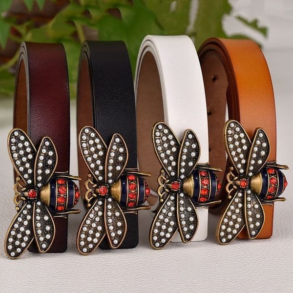 New Fashion Insect Shaped Design Buckle With Belt Trendy Designer Belt High End Versatile Temperament Belt Width 2.5cm