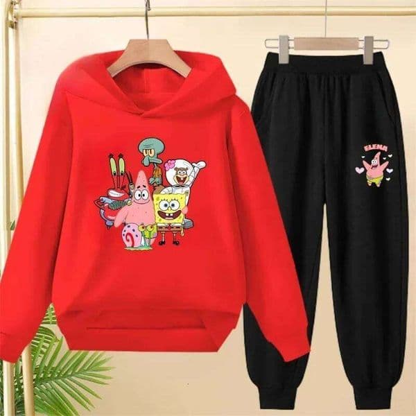 Design Creative Sports Suit, Classic Anime Multi-color Printed Children's Hoodie Top+trendy Paidaxing Warm Pants S260328