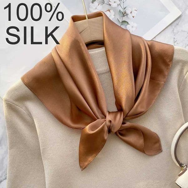 70Cm 100 Mulberry Silk Scarf Women Square Scarves Bandana Wrap Kerchief Mulberry Spring Fashion Luxury Headband Hijab Shawls Z260330