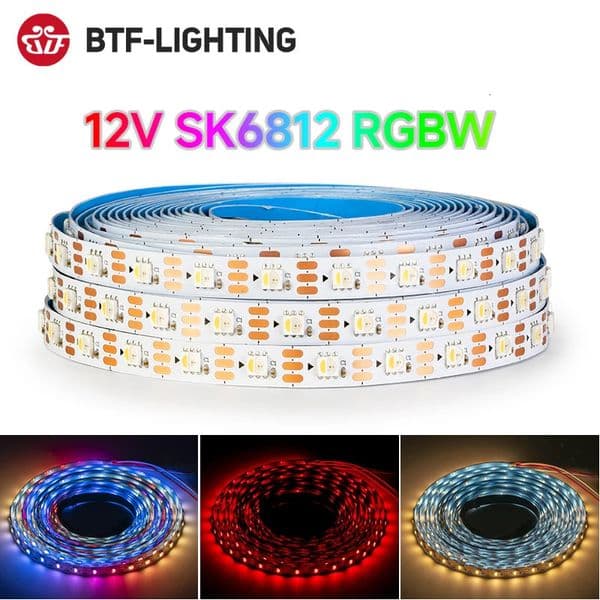 DC12V SK6812 RGBW LED Strip Light 4 in 1 Similar WS2812B 5m 60LEDs Individual Addressable Smart Pixels Magic RGB CW NW WW Lights 260324