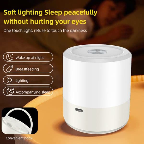 Rechargeable Touch Sensor Night Light, Eye-Caring Soft Table Lamp for Baby Nursing, LED Bedside Lamp for Study Reading