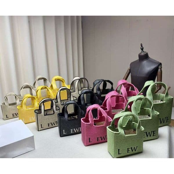 Colorful Woven Straw Tote Bag For Women Multi-Size Handheld Basket Bag Vacation Style Woven Crossbody Bag
