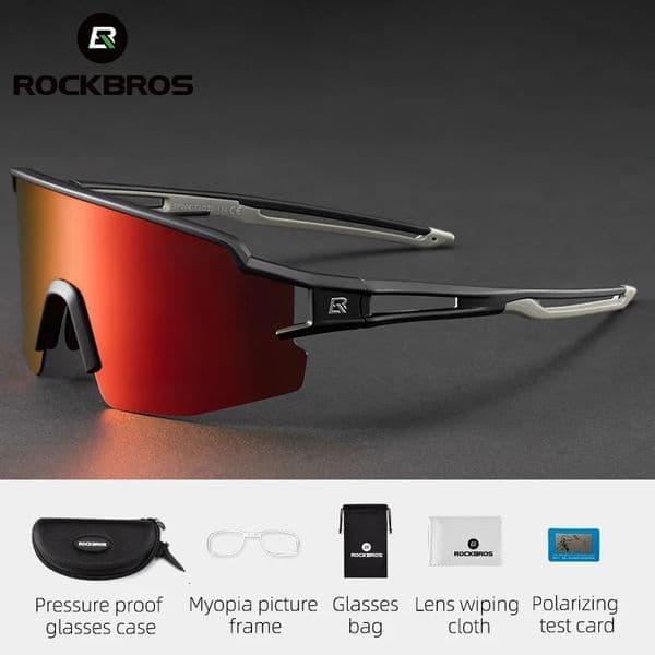 ROCKBROS Bicycle Glasses with Myopia Frame Polarized Len Bike Eyewear Goggles UV400 Outdoor Sports MTB Road Cycling Sunglasses 260327
