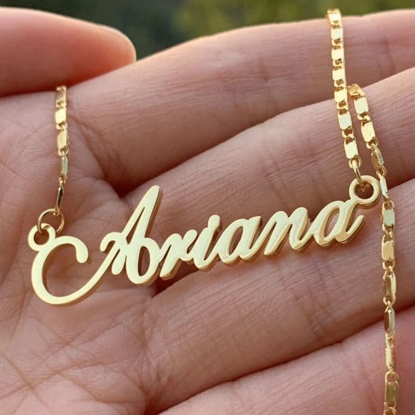 Tile Chain Custom Name Necklace Cursive Font Pendant Personalized Letters Jewelry Her/Him Girlfriend Friend Gift Statement 260321