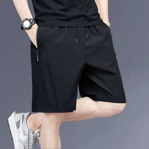 High Quality Men's Running Sports Shorts Luxury Zip Pocket Four-way stretch Quick Drying Drapy Bottoms Loose Sportswear Summer S260328