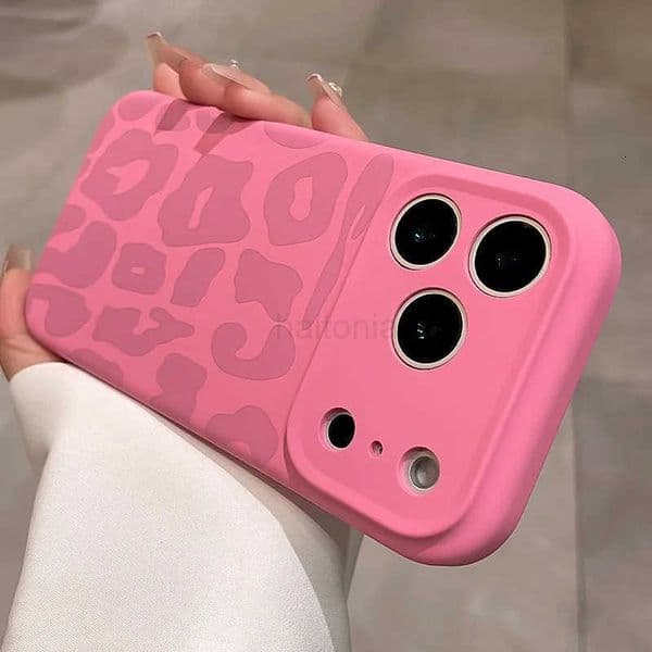 Leopard Pattern Liquid Silicone Case for iPhone 17 16 Pro Max Air 14 15 Plus 11 12 Camera Control Button Soft Shockproof Cover H260330