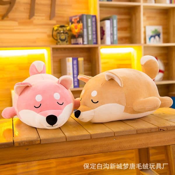 Shiba Inu Plush Toy Soft Short Plush PP Cotton Stuffed Dog Doll Cute Akita Puppy Soothing Pillow for Kids Birthday Gift Home Decor