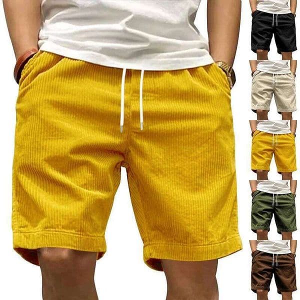 2025 American Heavy Duty Work Summer I Trendy Retro Corduroy Fashion Brand Men's Casual Shorts S260328