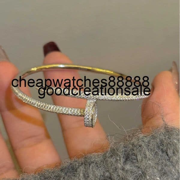 Nail brand designer jewellery S925 Sterling Silver Full Diamond Card Home Nail Bracelet Card Diya Super Sparkling Bracelet Card Button Style Womens Style Versatile