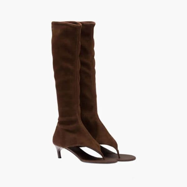 European and American Fish Mouth Clip Toe Mid Boot Fashionable Thin High Heel Side Zipper Womens High Tube Cool Boot 260327