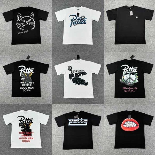 New Patta T Short Slve Mens Womens Loose Fashion Letter Print Pattern T-shirt High Quty Cotton PATTA TopsL260525
