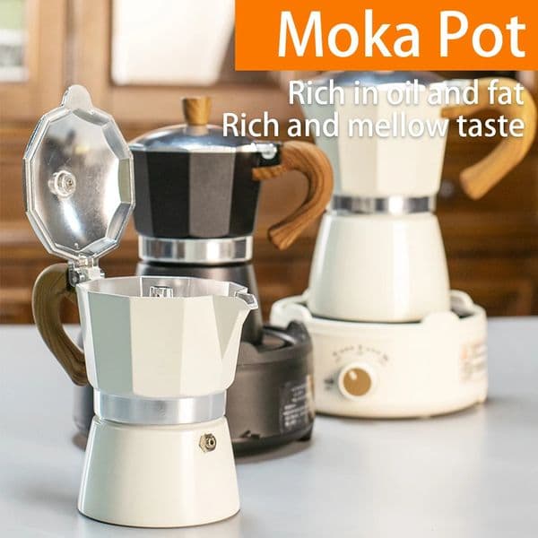 Classic coffee mocha pot with handle reusable filter manual suitable for home kitchen 260320